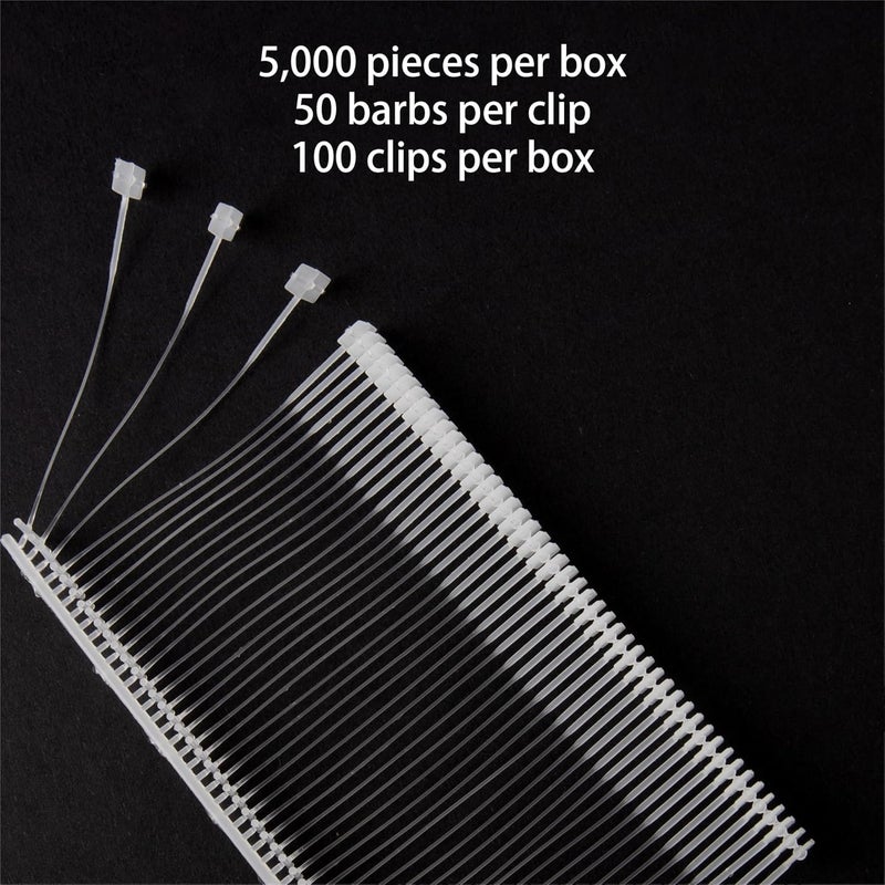 Perco 5,000 Pieces 50mm [2 Inches] Regular Clear Plastic Tag Barbs T Mould Attachments - Fits Well with Standard Tagging Gun Suitable for Clothing Price Tags and Labels That Works Great - Image 3